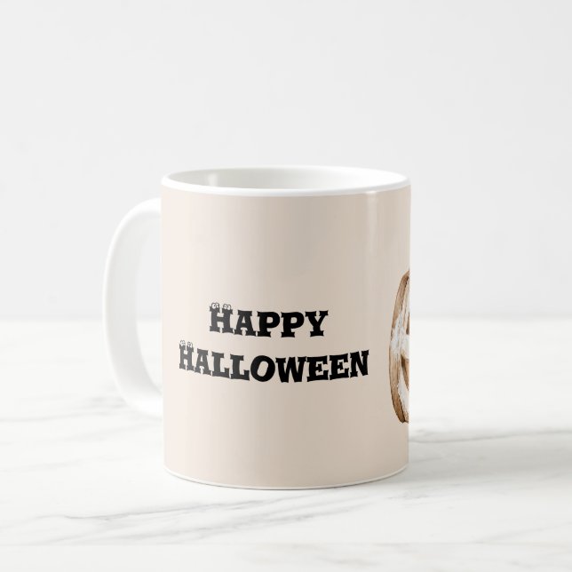 Caneca De Café Abóboras Laranja Olhos de Halloween (Frente Esquerda)