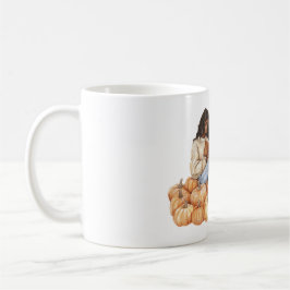 Caneca De Café Abóboras Laranjas Menina Preta com Livro