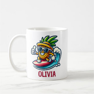 Caneca De Café Abol Pineapple Ataca as Ondas Personalizado