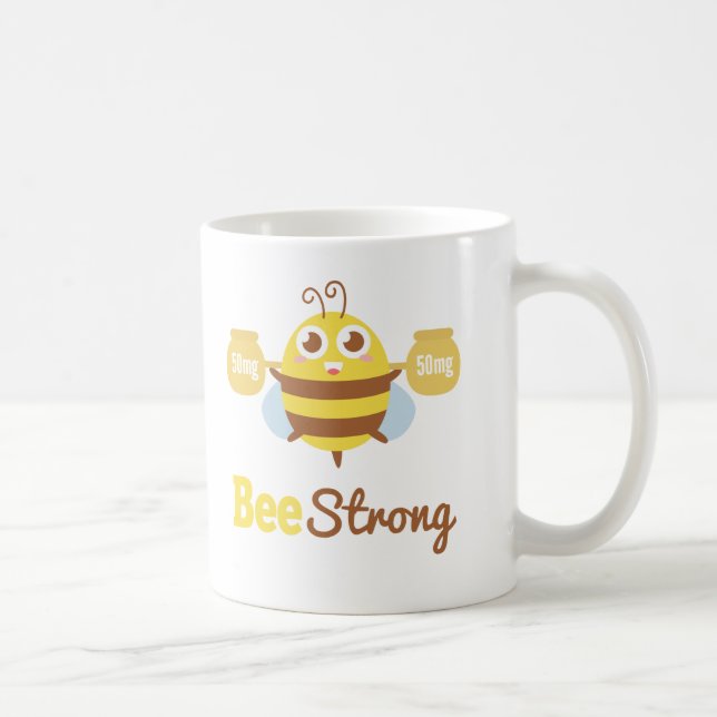 Caneca De Café Aborrecido e Abelha Forte Cartoon Fofo (Direita)