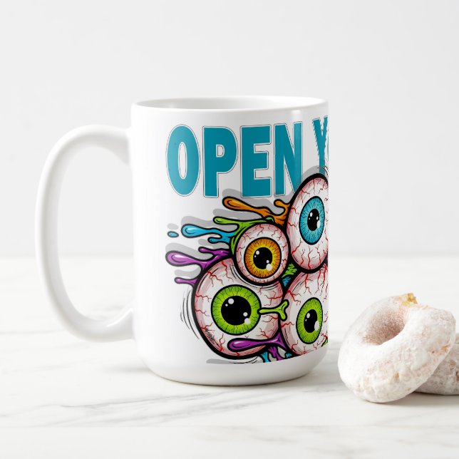 Caneca De Café Abra os seus olhos (Com Donut)