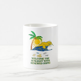 Caneca De Café "Abraça a luz do sol com esperança renovada!"