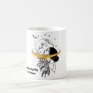 Caneca De Café Abraçando Meu Eclipse Interior Arte Celestial em L