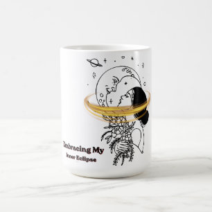 Caneca De Café Abraçando Meu Eclipse Interior Arte Celestial em L