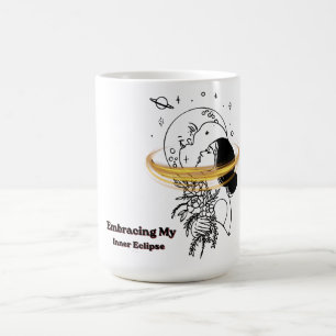 Caneca De Café Abraçando Meu Eclipse Interior Arte Celestial em L