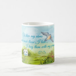 Caneca De Café Abraçando o com meu cartão das orações