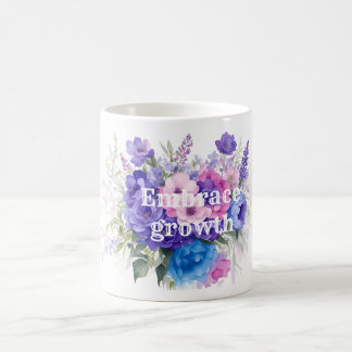 Caneca De Café Abraçar o crescimento do flor silvestre romântico