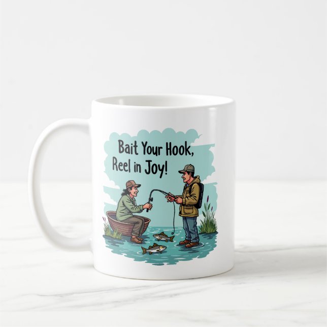 Caneca De Café Abrace a alegria da pesca (Esquerda)