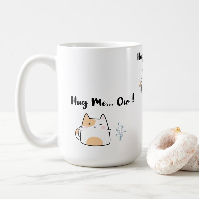 Caneca De Café Abraçe-me… Ai ! (Com Donut)