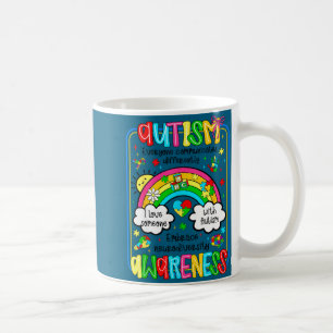 Caneca De Café Abraço arco-íris de conscientização sobre autismo