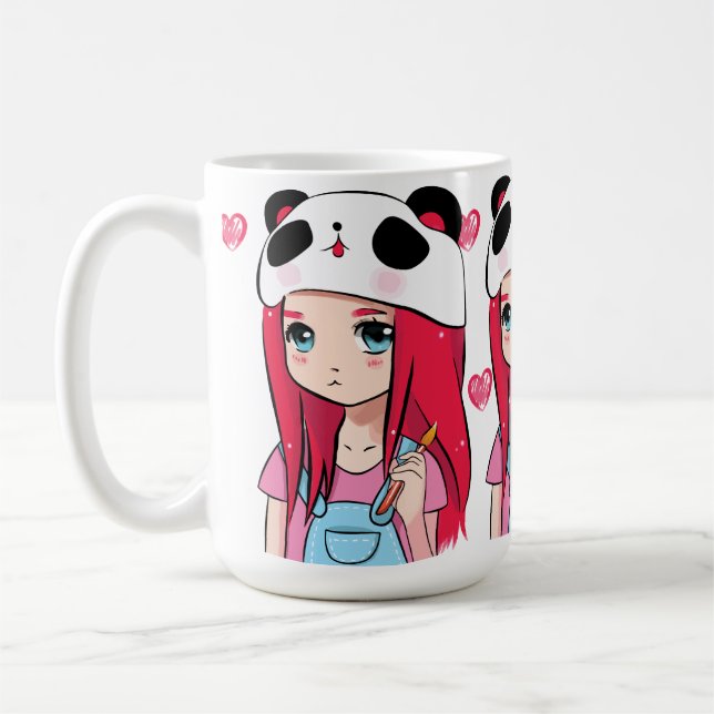 Caneca De Café Abraços de Panda & Sonhos Carmesim (Esquerda)
