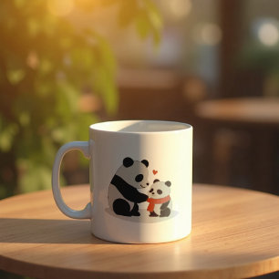 Caneca De Café Abraços Quentes, Panda Amor