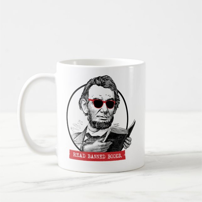 Caneca De Café Abraham Lincoln Lê Livros Banidos (Esquerda)