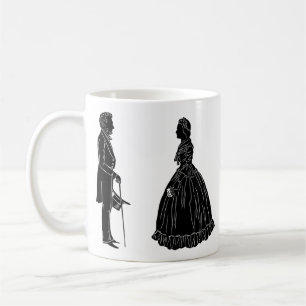 Caneca De Café abraham lincoln mary todd lincoln silhouette