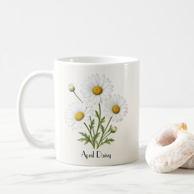 Caneca De Café Abril Daisy Flores (Com Donut)