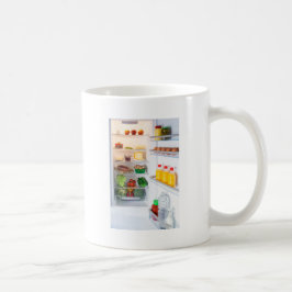 Caneca De Café Abrir o frigorífico cheio de comida