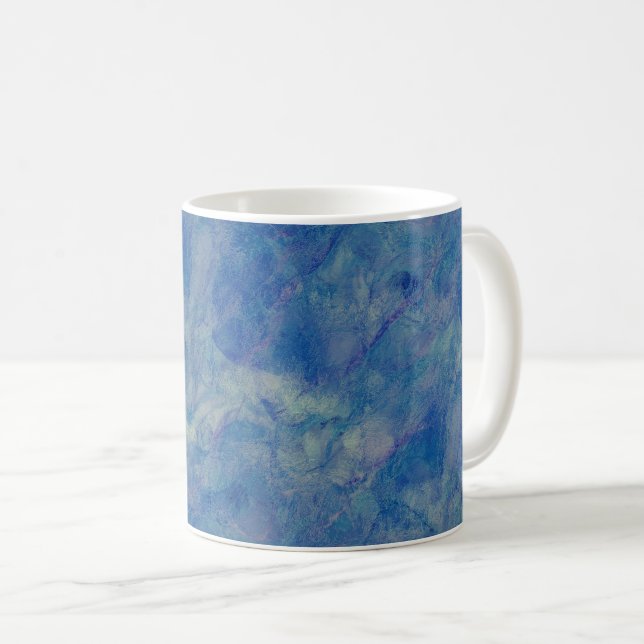 Caneca De Café Abstração de Acrírio Marble Azul e Rosa (Frente Esquerda)