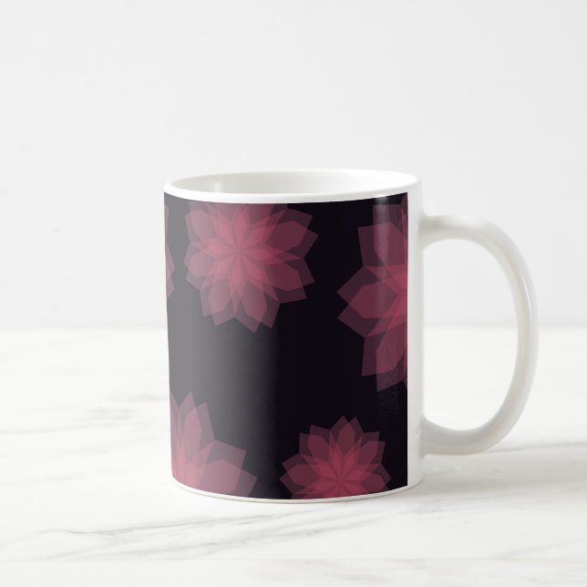 Caneca De Café Abstração de flores rosa, legal, moderna e moderna (Direita)
