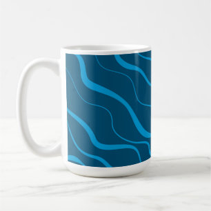 Caneca De Café Abstração de ondas legal, simples, moderna