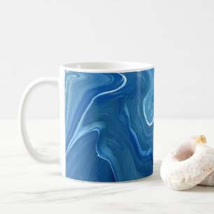 Caneca De Café Abstração do Agato Marinho Azul