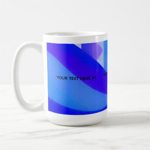 Caneca De Café Abstração Geométrica da Onda Azul