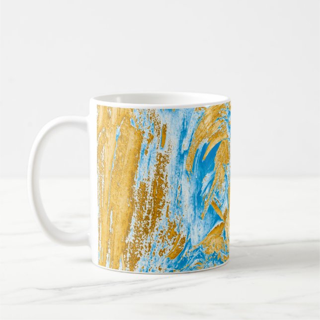 Caneca De Café Abstração: imagem em lindas cores, em soft bl (Esquerda)