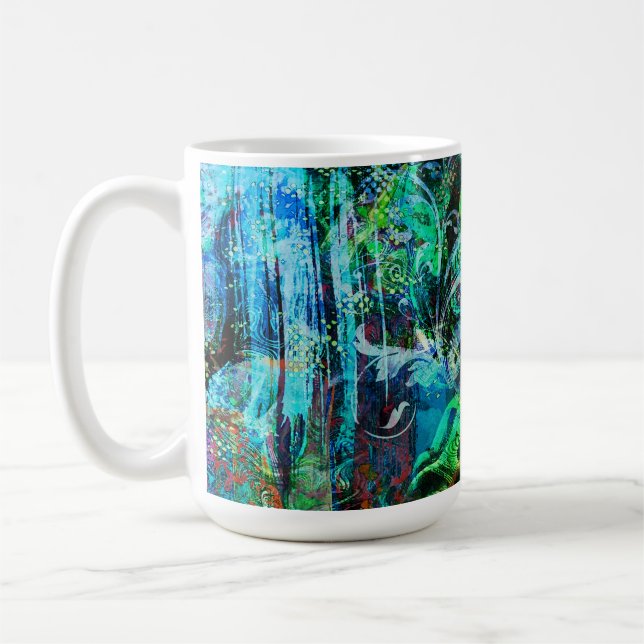 CANECA DE CAFÉ ABSTRAÇÃO TEXTURA ORGÂNICA (Esquerda)
