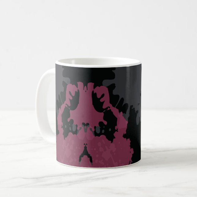 Caneca De Café Abstrações Coloridas: Uma Fusão de Salpicos (Frente Esquerda)
