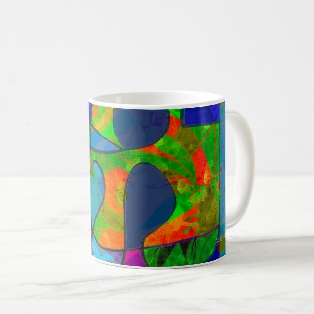 Caneca De Café abstract art coffee mug "abstract6" (Frente Esquerda)