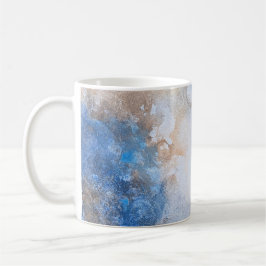 Caneca De Café Abstract Blue & Sand Textured Clouds