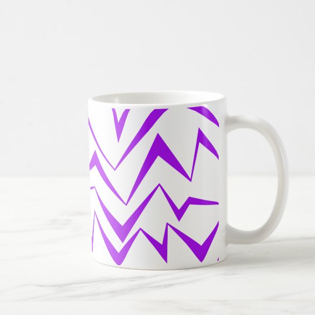 Caneca De Café Abstract, bold, vibrant geometric zigzag pattern (Direita)