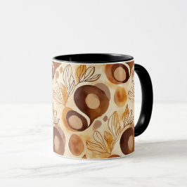 Caneca de Café Abstract Botanical – Cores Suaves d