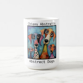 Caneca De Café Abstract Dogs blue