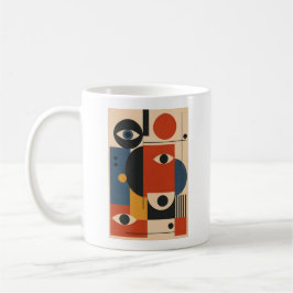 Caneca De Café Abstract Eyes – Geometric Art Mug