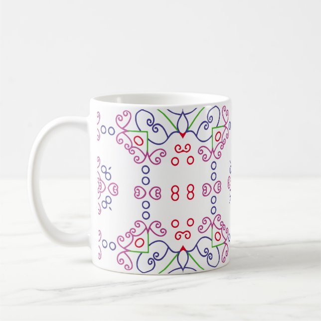Caneca De Café Abstract floral pattern designabstract, art, home  (Esquerda)
