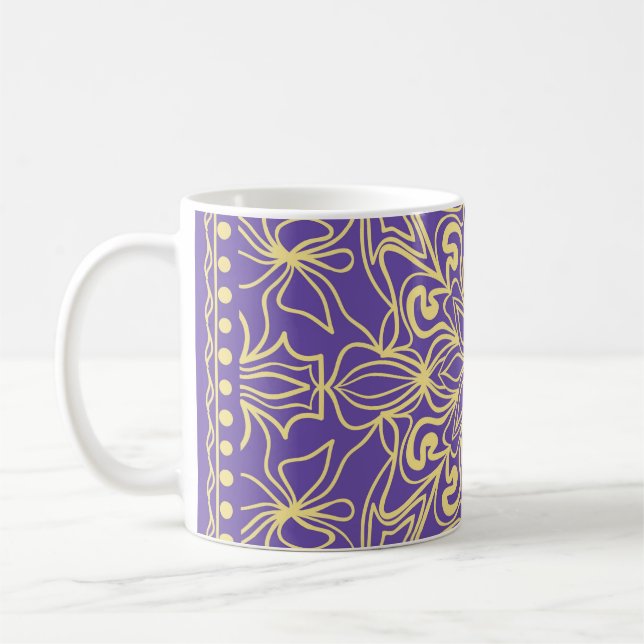 Caneca De Café Abstract floral pattern. geometry, mandala design  (Esquerda)