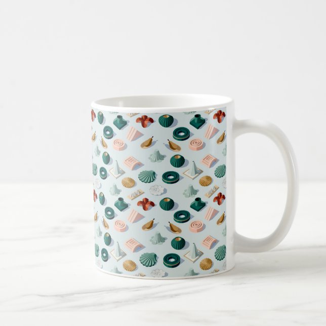 Caneca De Café Abstract geometric and natural shapes (Direita)