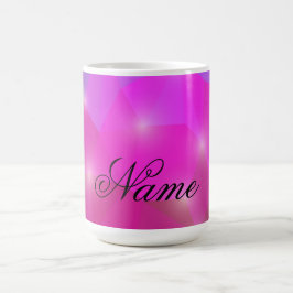 Caneca De Café Abstract Geometric Crystal Mosaic in Pink