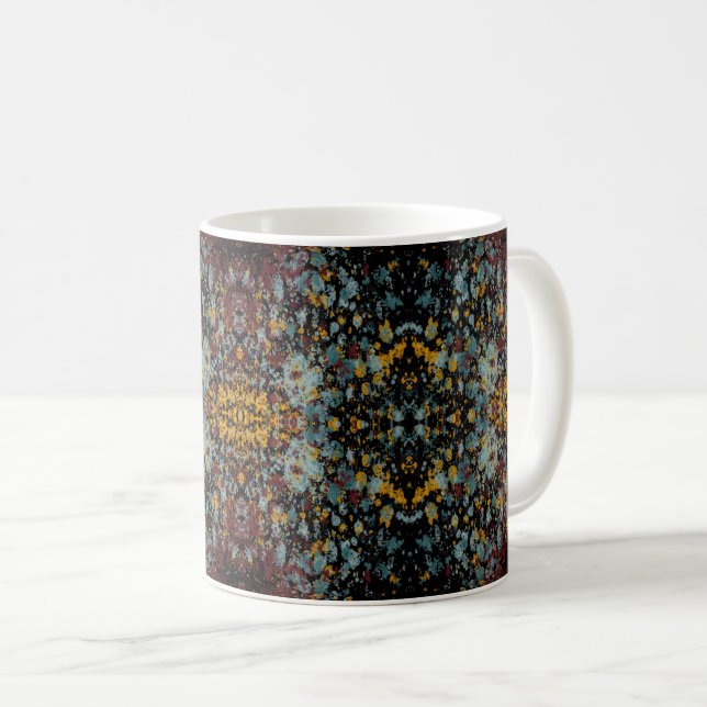Caneca De Café Abstract Graffiti Splatter Painting Art On Black  (Frente Esquerda)