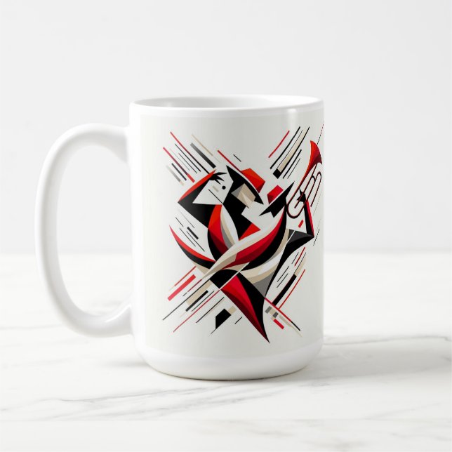 Caneca De Café Abstract Jazz Trombone Couple (Esquerda)