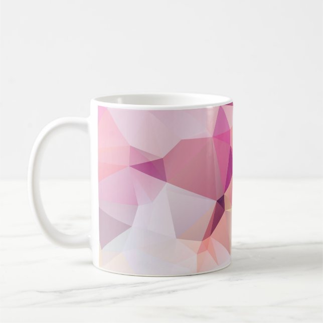 Caneca De Café Abstract low poly background, geometry triangle, m (Esquerda)