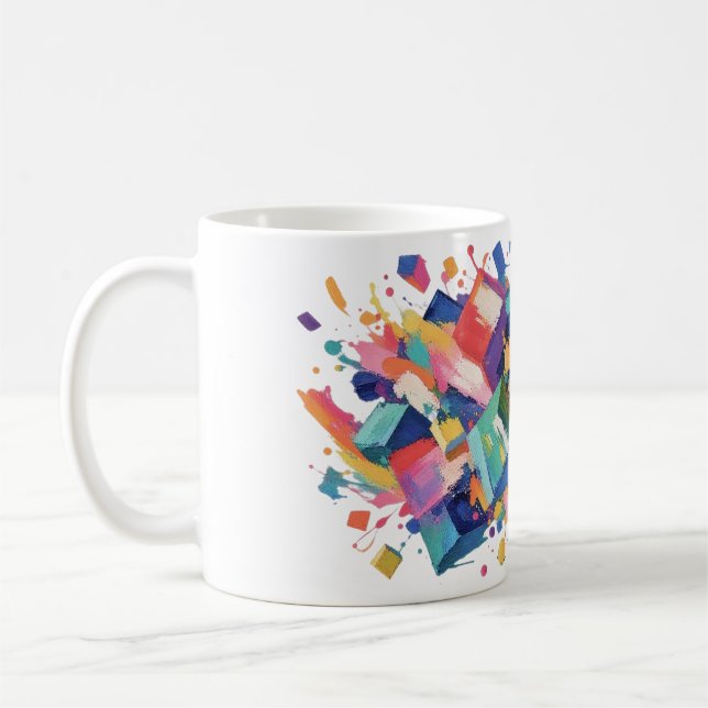 Caneca De Café Abstract Paint Collision (Esquerda)