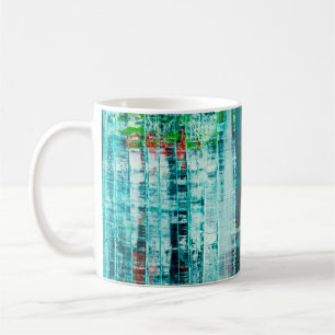 Caneca De Café Abstract painted canvas. Oil paints on a palette.