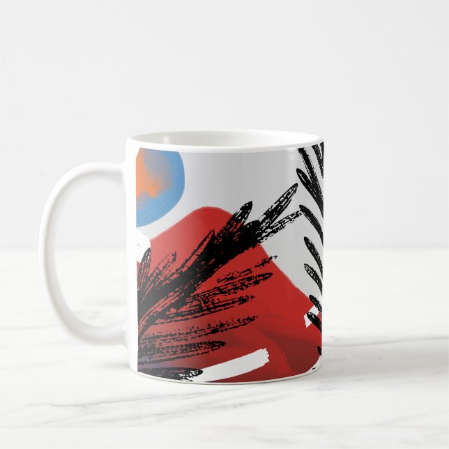 Caneca De Café Abstract painting seamless pattern with ink elemen (Esquerda)