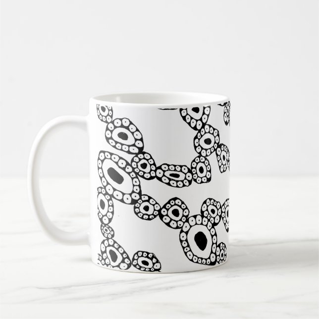 Caneca De Café Abstract Random Circle Blob Shapes (Esquerda)