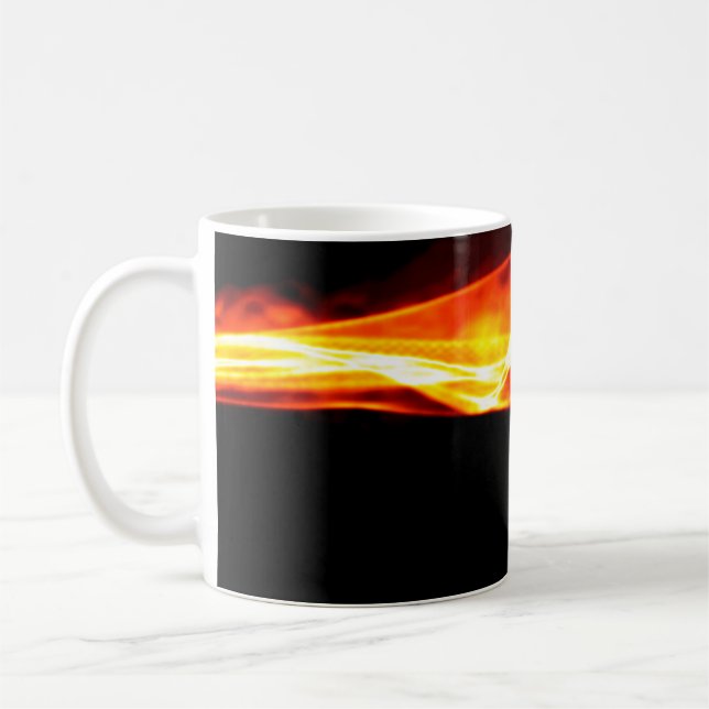 Caneca De Café Abstract red smoke Fire over black background. Wav (Esquerda)