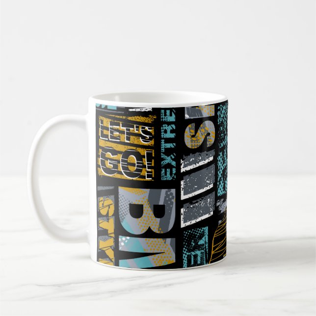 Caneca De Café Abstract seamless grunge pattern. Urban style mode (Esquerda)