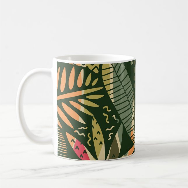 Caneca De Café Abstract seamless pattern with tropical leaves. Ha (Esquerda)