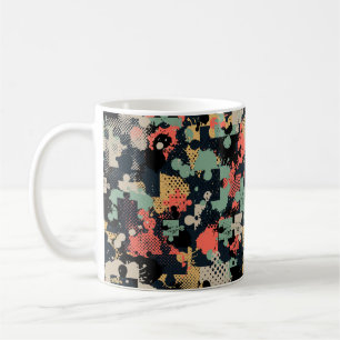 Caneca De Café Abstract seamless puzzle pattern with puzzle, squa