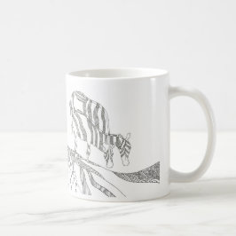 Caneca De Café Abstract stick figure custom mug giraffe